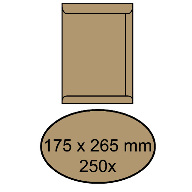 [9180.72B] Envelop akte IEZZY 175x265mm zelfklevend 90gr br