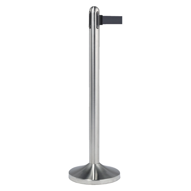 Afzetpaal Securit RVS met rolband 210cm zwart