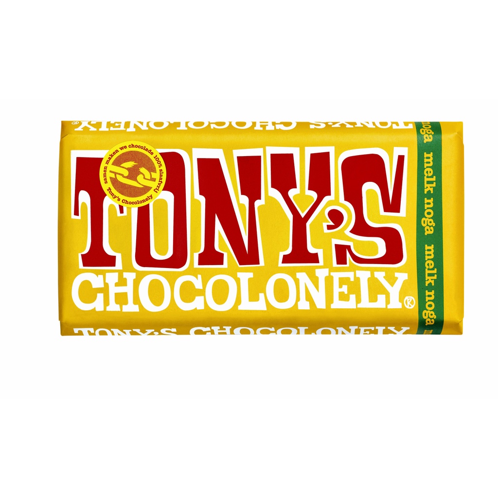 [NLRMN180] Chocolade Tony Chocolonely melk noga reep 180gr