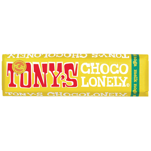 [NLRMN47] Chocolade Tony Chocolonely melk noga reep 47gr