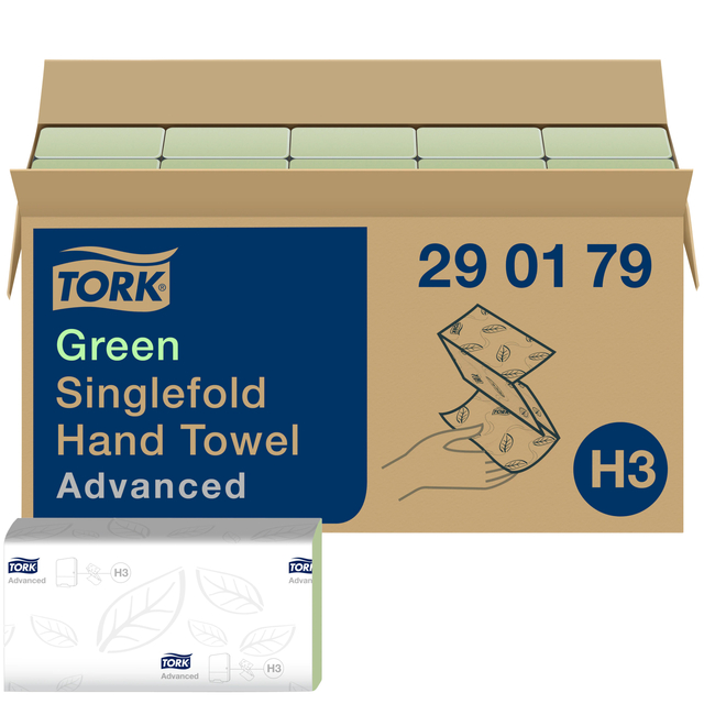 [290179] Handdoek Tork H3 Advanced 2laags 248x230mm groen