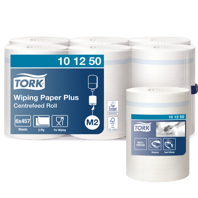 [101250] Poetspapier Tork M2 Advanced 2laags 160m wit