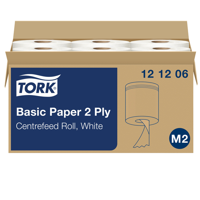 [121206] Poetspapier Tork M2 Universal 2laags 160m wit