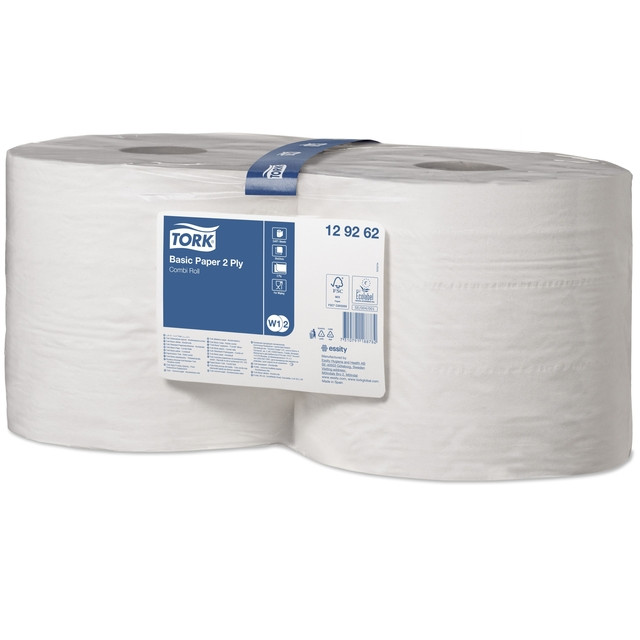 [129262] Poetspapier Tork W2 Universal 2laags 1000 vel wit