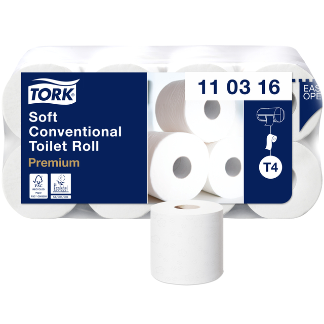 [110316] Toiletpapier Tork T4 Premium 3laags 250 vel wit
