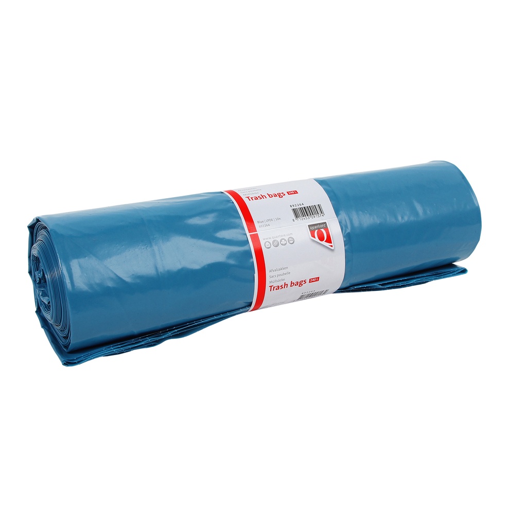 Afvalzak Quantore ldpe T70 65/25x140cm 240l blauw