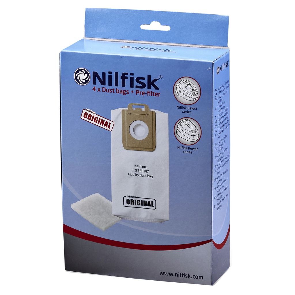 [128389187] Stofzuigerzak Nilfisk Select 4 stuks