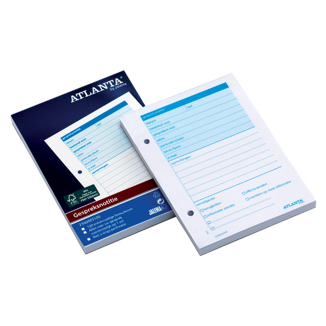 [2540603100] Gespreksnotitieblok Djois Atl A6 100 vel wt