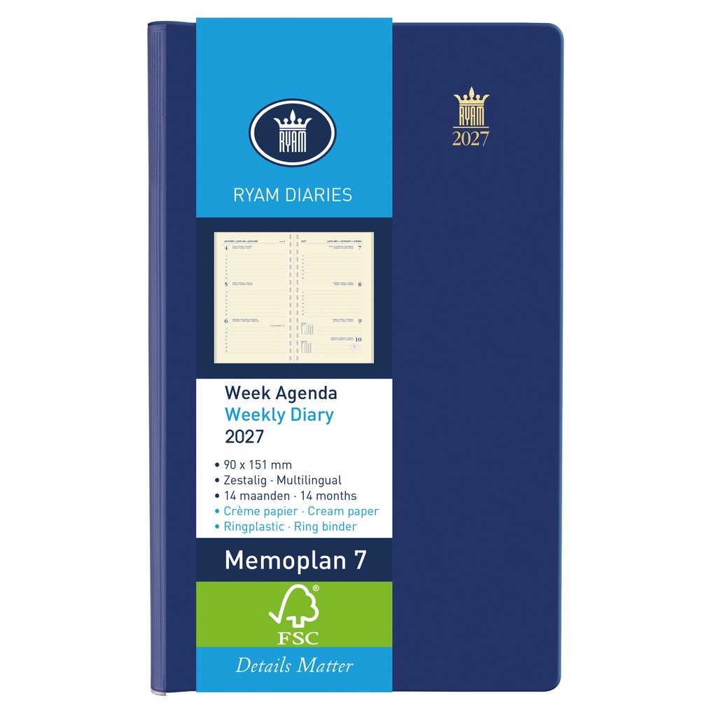 Agenda 2026 Ryam Memoplan 7 Suprema 7d/2p ass