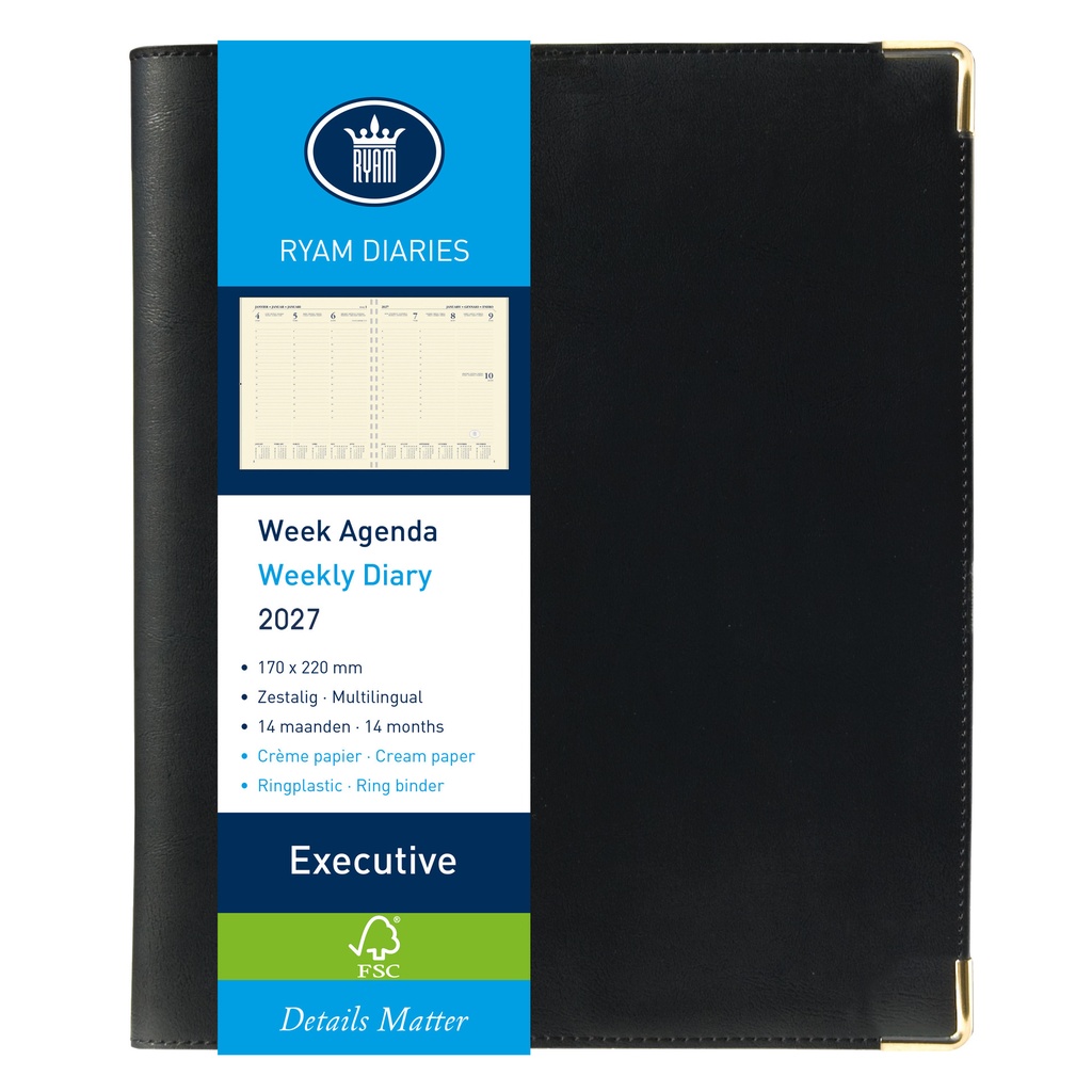 Agenda 2026 Ryam Executive Nappa 7d/2 zwart