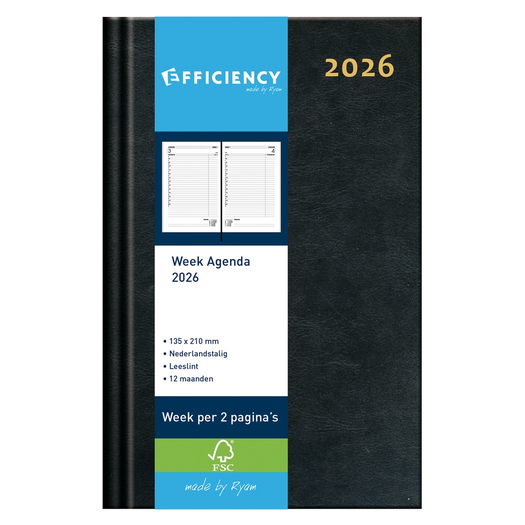 Agenda 2026 Ryam Efficiency Baladek 7d/2p zwart
