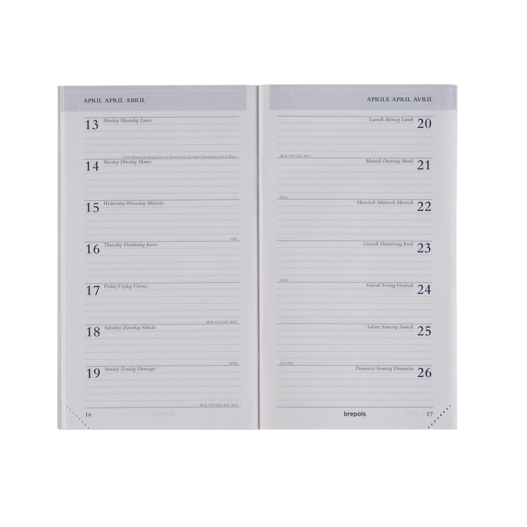 [0.774.9900.00.8.0] Agendavulling 2026 Brepols Breplan 7dag/1pagina