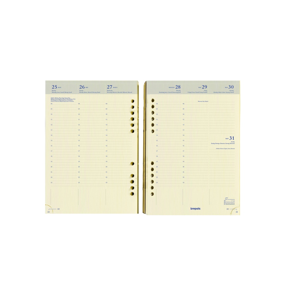 Agendavulling 2027 Brepols Brefax 7 7d/2p