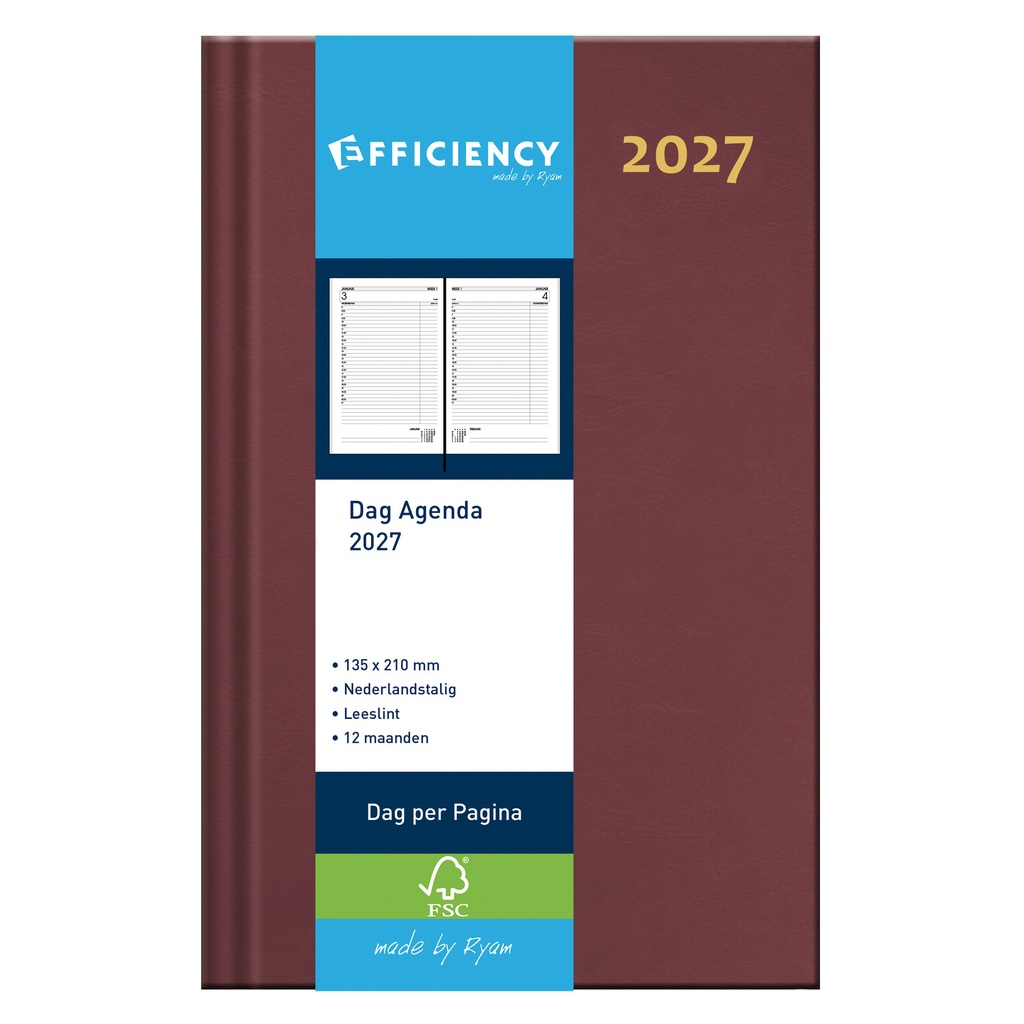 Agenda 2026 Ryam Efficiency Baladek 1d/1p bordeaux