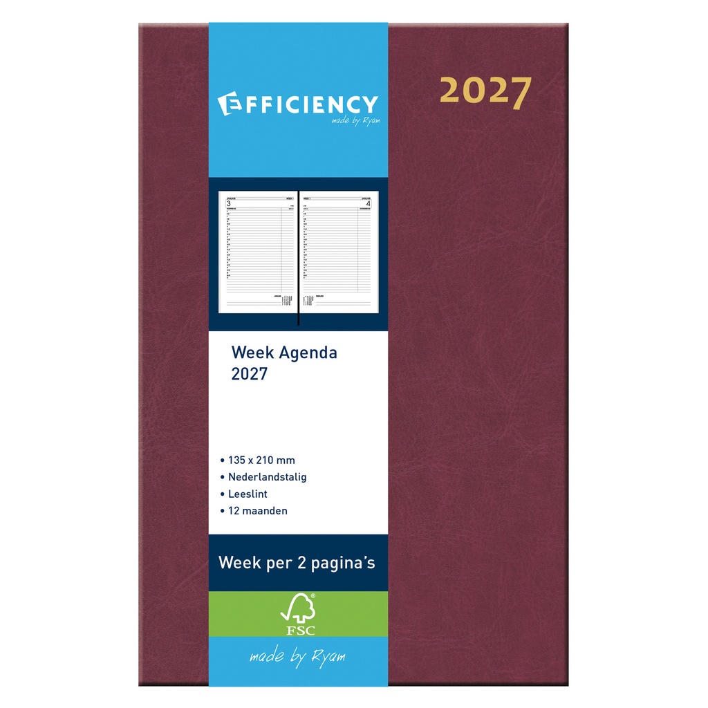 Agenda 2026 Ryam Efficiency Baladek 7d/2p bordeaux