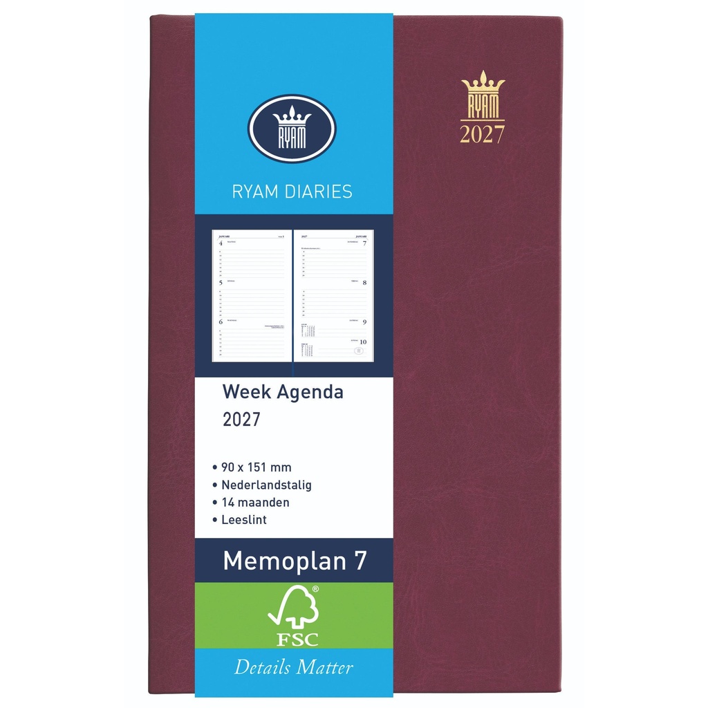 Agenda 2026 Ryam Memoplan 7 Suprema 7d/2p boredaux