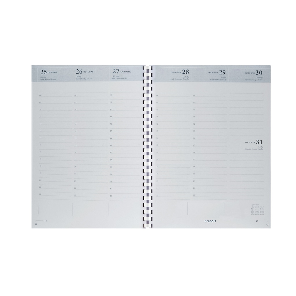 Agendavulling 2027 Brepols Timing 7d/2p spiraal wt