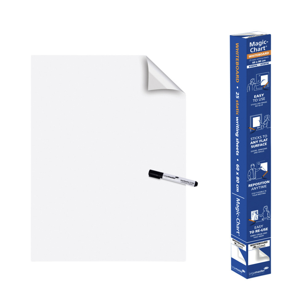 [7-159100] Magic Chart Legamaster Whiteboard 600x800mm wt 25v