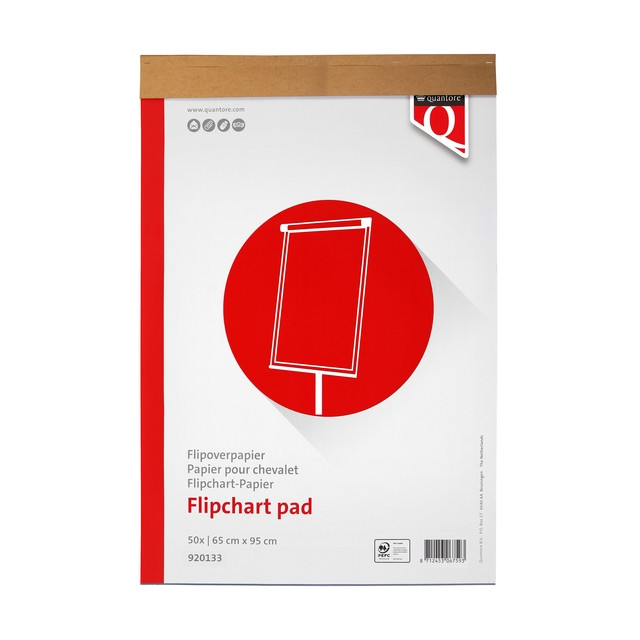 [400060995] Flipoverpap Quantore 65x95cm blanco/ruit 74gr