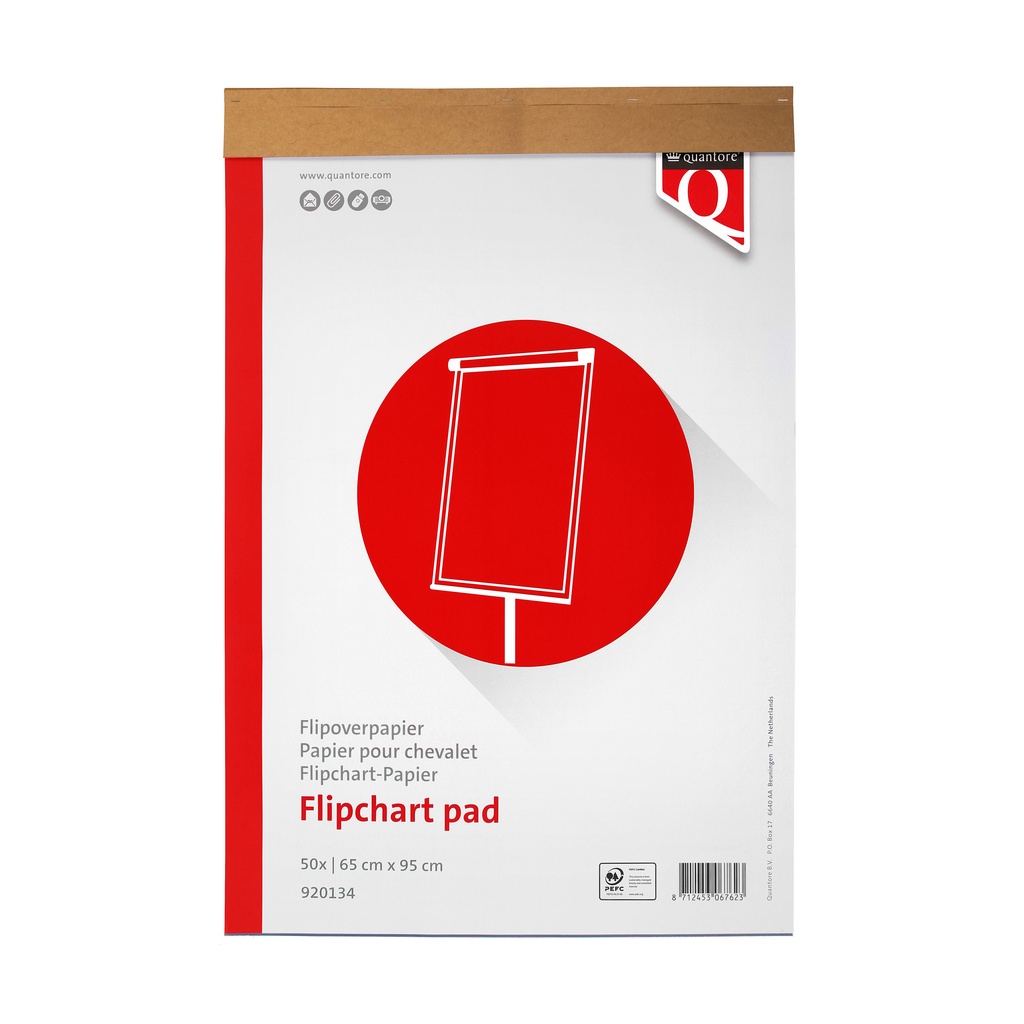[400060996] Flipoverpap Quantore 65x95cm blanco/ruit 74gr