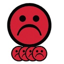 Magneet smiley 50mm emotie bedroefd rood 5 stuks