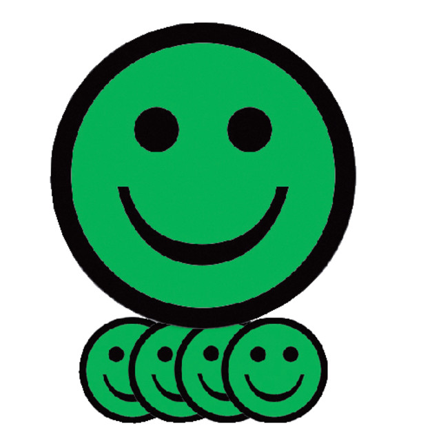[14032.211] Magneet smiley 75mm emotie blij groen 5 stuks