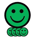 Magneet smiley 75mm emotie blij groen 5 stuks