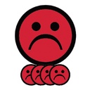 Magneet smiley 25mm emotie bedroefd rood 5 stuks