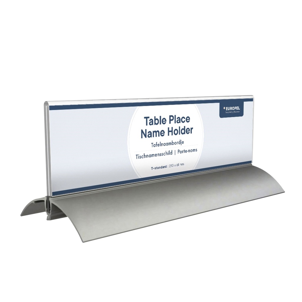 [350087] Tafelnaambord Europel 2 61x210mm acryl aluminium