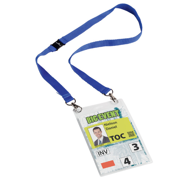 [852507] Badge Durable evenementen A6 koord blauw 10st