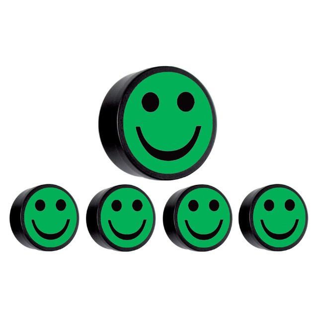 [14034.400] Magneet smiley 35mm groen 5 stuks