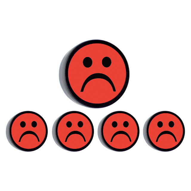 [14034.402] Magneet smiley 35mm rood 5 stuks