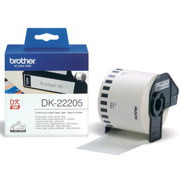[DK22205] Etiket Brother DK22205 doorlopend 62mm 30m wit
