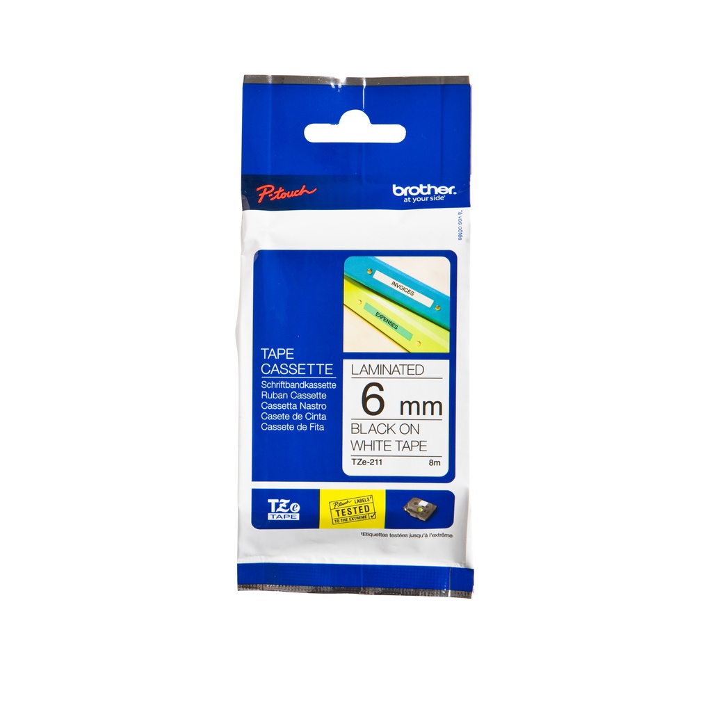 [TZE211] Labeltape Brother Ptouch TZe211 6mm wit