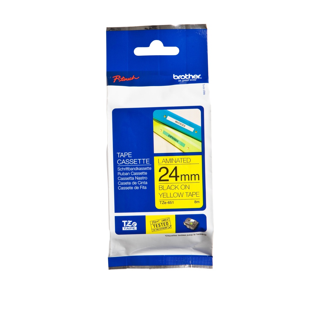 [TZE651] Labeltape Brother Ptouch TZe651 24mm geel