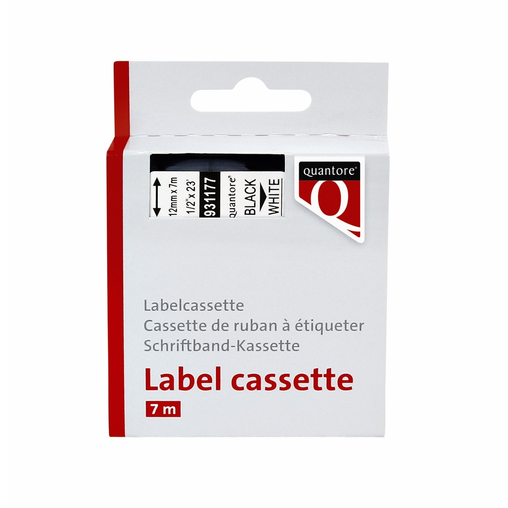[Q45013] Labeltape Quantore 45013 12mmx7m wt/zw