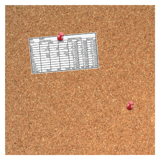 Kurkbord Desq 35x35cm randloos + push pins