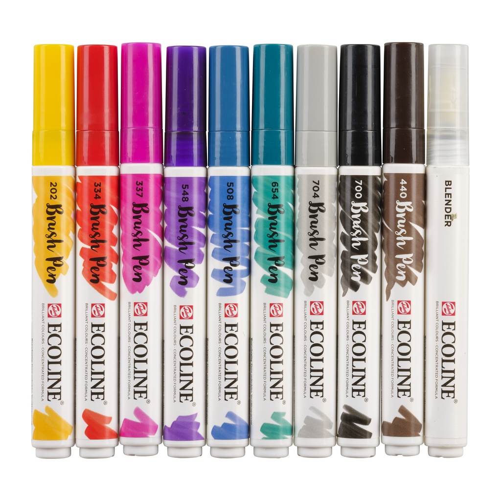 Brushpen Talens Ecoline set 10 stuks handlettering