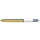 Balpen Bic 4kleuren shine M goud