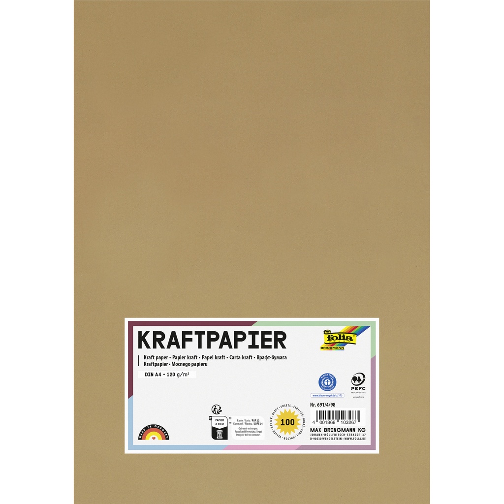 Kraftpapier Folia A4 120gr 100 vel