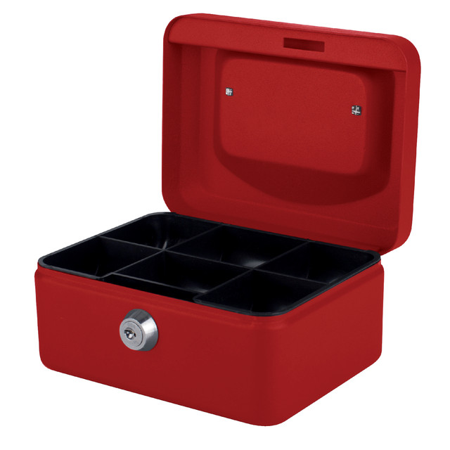 [1000340Q] Geldkist Quantore 150x115x80mm rood