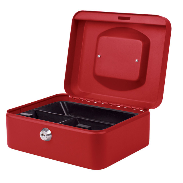 [1000344Q] Geldkist Quantore 200x160x90mm rood