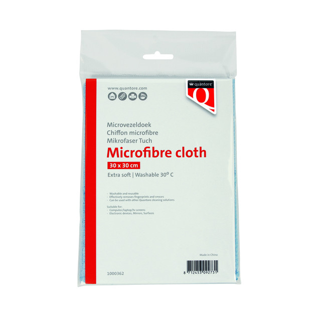 [1000362Q] Microvezeldoek Quantore 30x30cm blauw