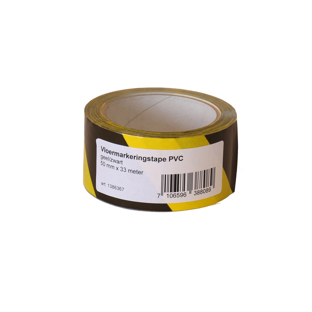 [15097] Vloermarkeringstape IEZZY 50mmx33m zwart/geel