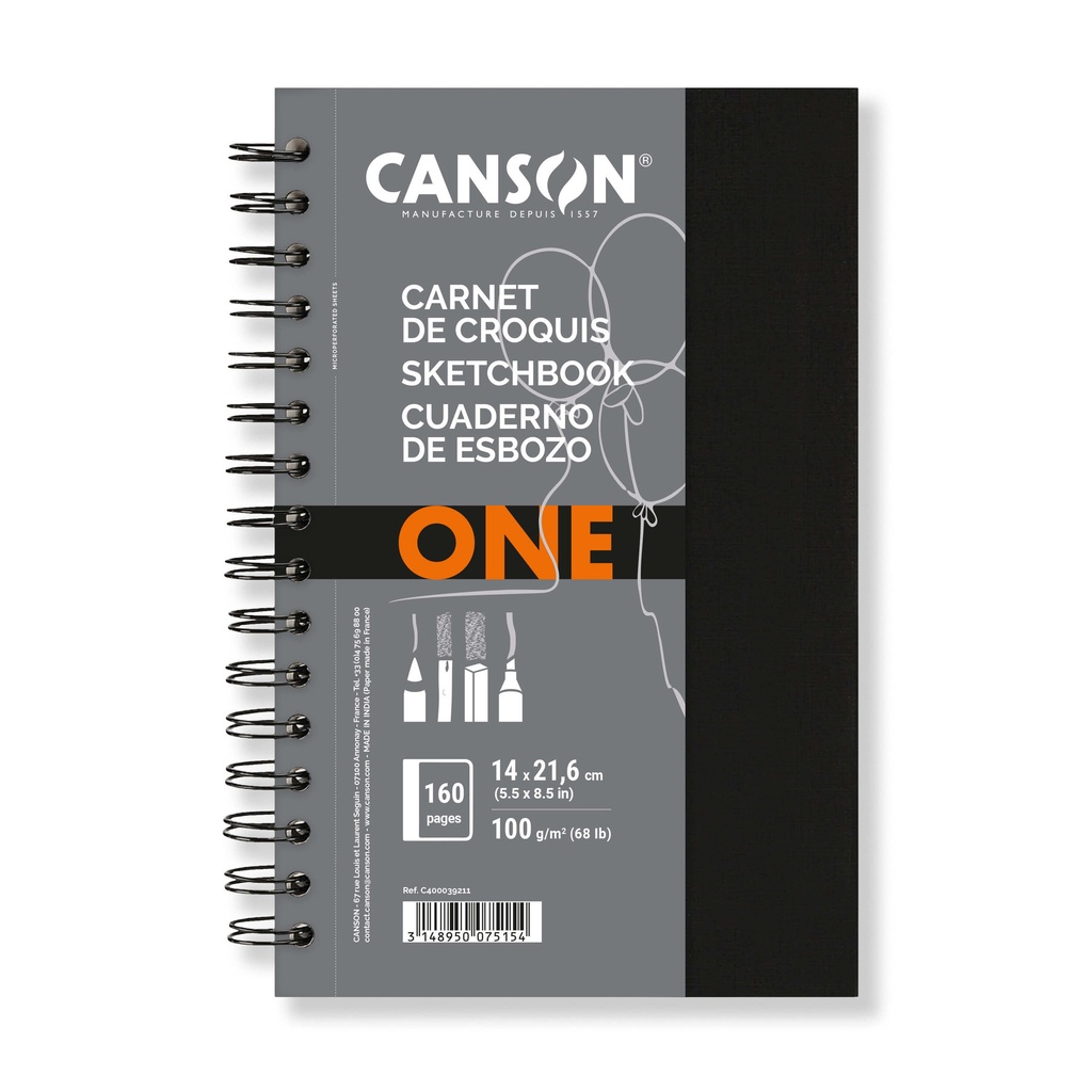 [C400039211] Schetsboek Canson Art Book One 100gr 140x216mm wit