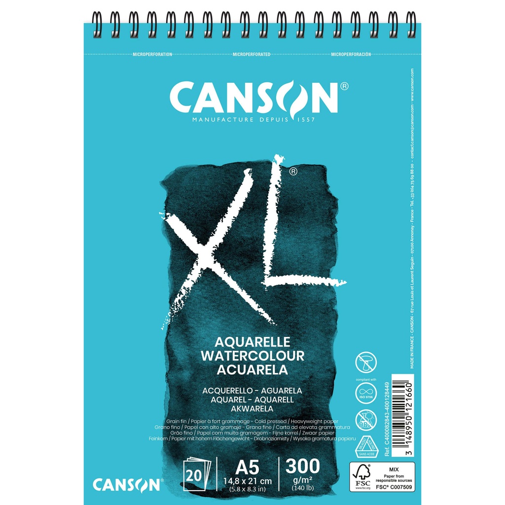 [C400082843] Aquarelpapier Canson XL 20vel 300gr A5 wit