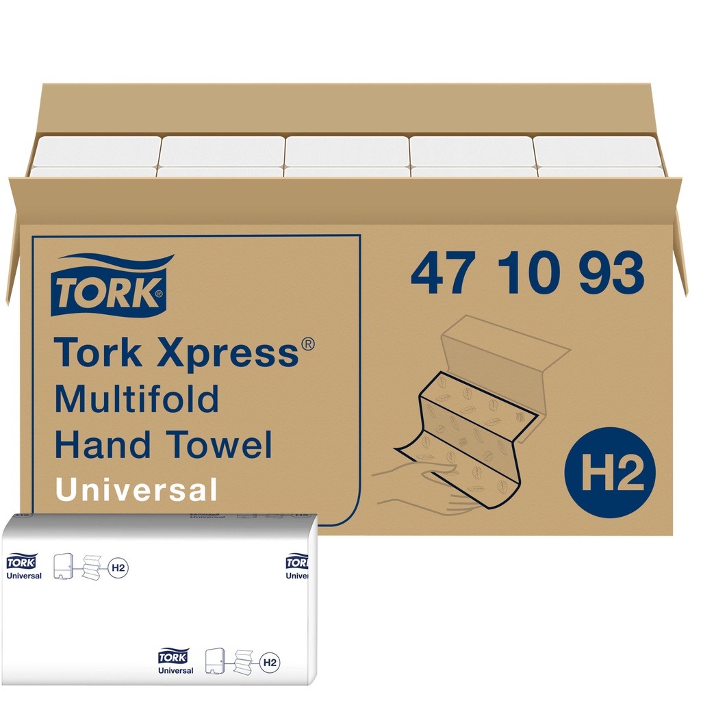 [471093] Handdoek Tork H2 Universal 1laags 213x234mm wit