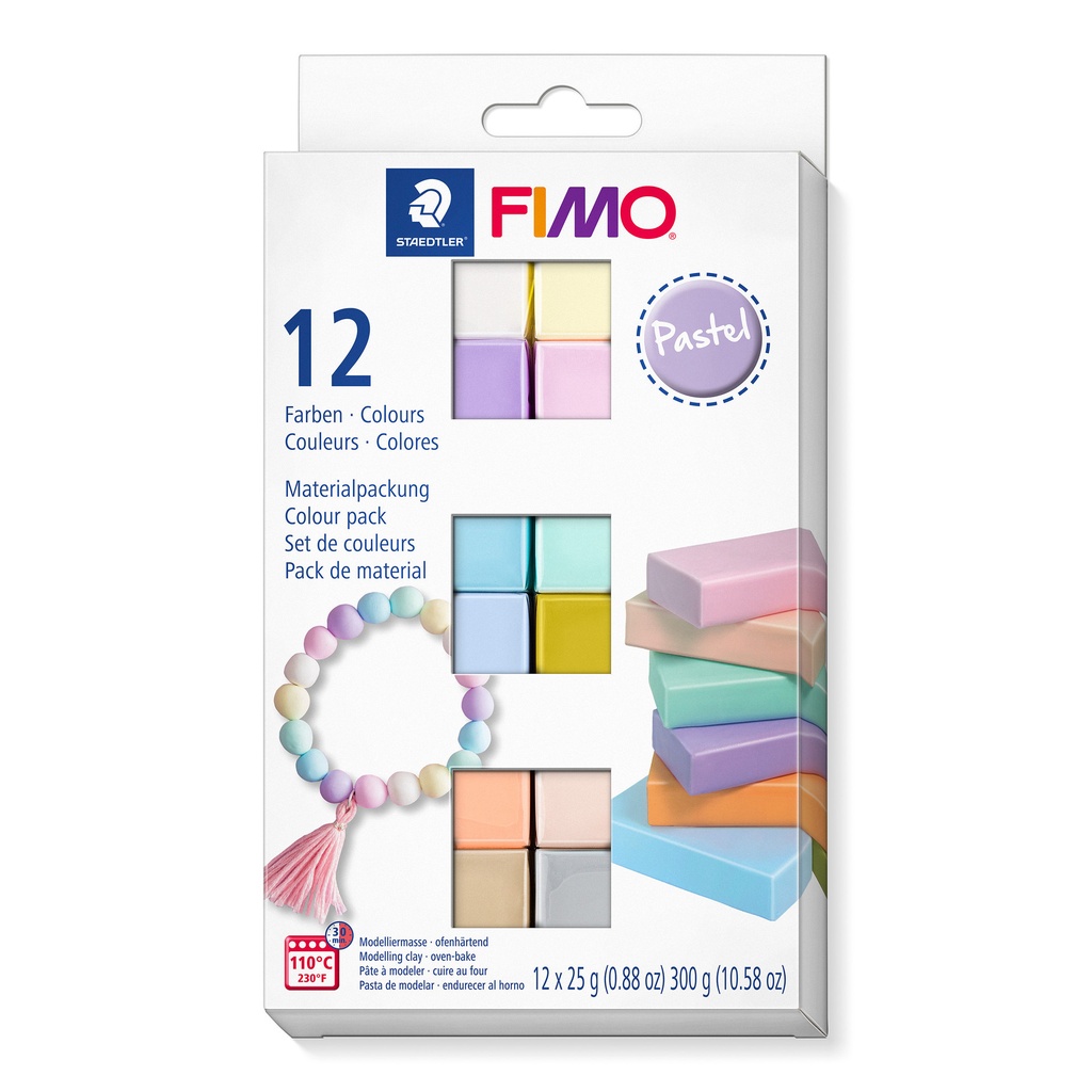 [8023 C12-3] Klei Fimo Staedtler soft colour pastel assorti