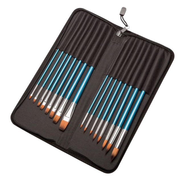 Kwasten Conda set synthetisch 16 stuks in etui