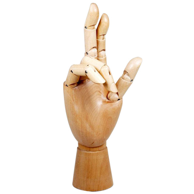 Ledenhand Conda rechts man 30 cm naturel hout